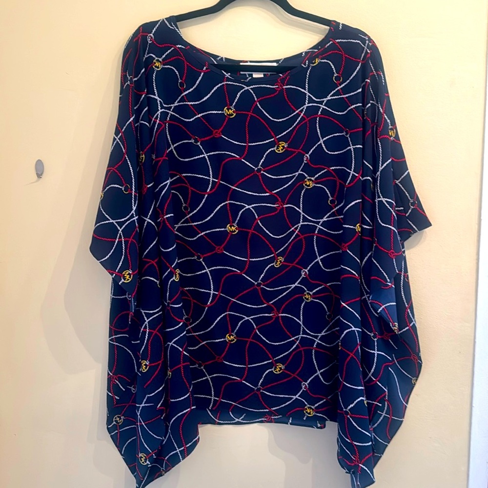 Beautiful dark blue poncho NWOT